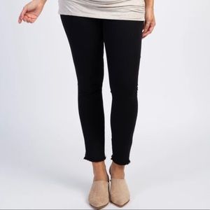 Black Raw Edge Maternity Jean